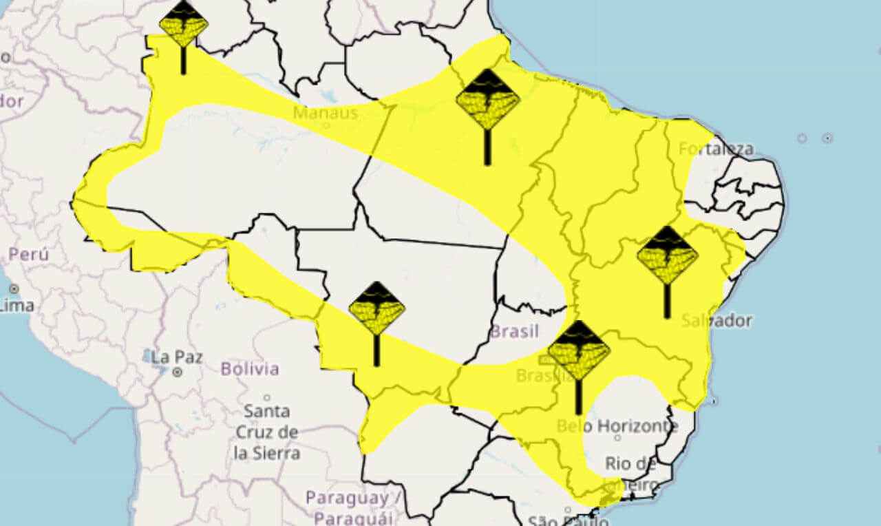 Alerta Amarelo Para Chuva Intensa Raios E Ventania Em Grande Parte Do